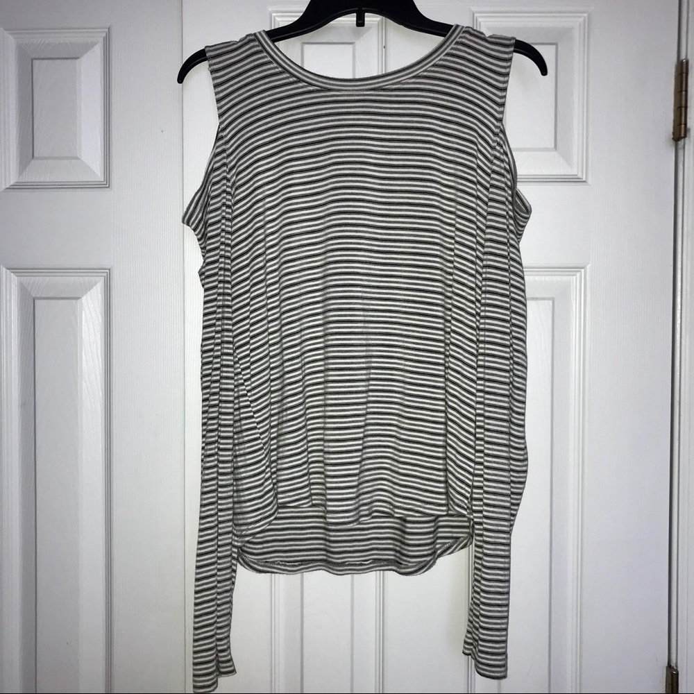 Prince&Fox Striped Cold Shoulder Long Sleeve